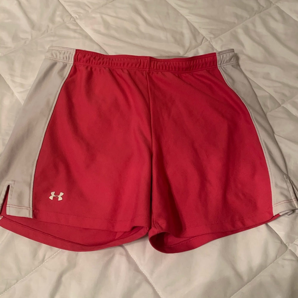 Pink Under Armour gym shorts